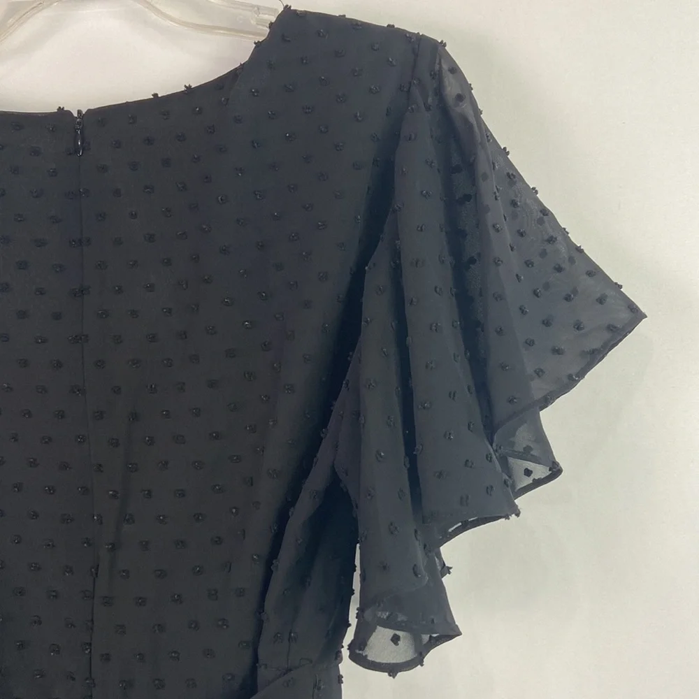 BB Dakota Black Ruffle Trim Belted Mini w/ Shorts Dress - Picture 14 of 16